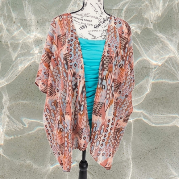 GS💥 Mileage Women's Size Large Multicolor Southwest Boho Swimsuit Coverup - Picture 8 of 8